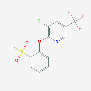 molecular formula C13H9ClF3NO3S B2442729 3-氯-2-[2-(甲基磺酰基)苯氧基]-5-(三氟甲基)吡啶 CAS No. 338407-09-3