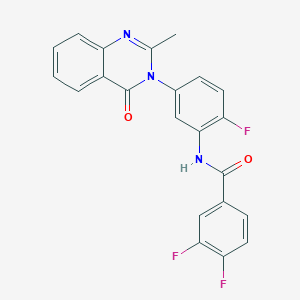 molecular formula C22H14F3N3O2 B2442740 3,4-difluoro-N-(2-fluoro-5-(2-methyl-4-oxoquinazolin-3(4H)-yl)phenyl)benzamide CAS No. 899969-47-2