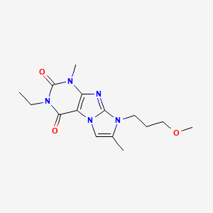molecular formula C15H21N5O3 B2442741 3-ethyl-8-(3-methoxypropyl)-1,7-dimethyl-1H-imidazo[2,1-f]purine-2,4(3H,8H)-dione CAS No. 923139-25-7