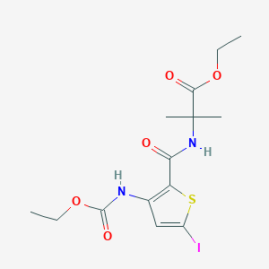 Ethyl 2-[[3-(ethoxycarbonylamino)-5-iodothiophene-2-carbonyl]amino]-2-methylpropanoate