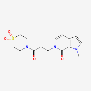 6-[3-(1,1-Dioxo-1,4-thiazinan-4-yl)-3-oxopropyl]-1-methylpyrrolo[2,3-c]pyridin-7-one