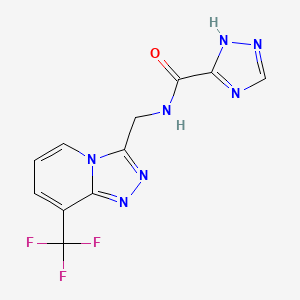 molecular formula C11H8F3N7O B2442762 N-((8-(trifluoromethyl)-[1,2,4]triazolo[4,3-a]pyridin-3-yl)methyl)-1H-1,2,4-triazole-5-carboxamide CAS No. 1903602-08-3