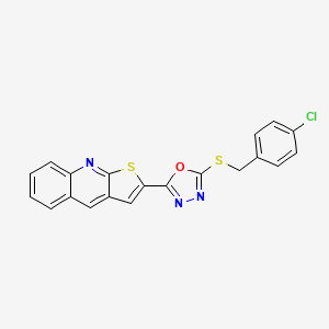 2-{5-[(4-Chlorobenzyl)sulfanyl]-1,3,4-oxadiazol-2-yl}thieno[2,3-b]quinoline