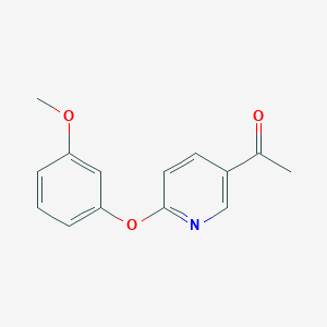 molecular formula C14H13NO3 B2442774 5-乙酰基-(3-甲氧基苯氧基)吡啶 CAS No. 1555340-94-7