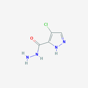 molecular formula C4H5ClN4O B2442777 4-Chloro-1H-pyrazole-3-carboxylic acid hydrazide CAS No. 1005584-54-2