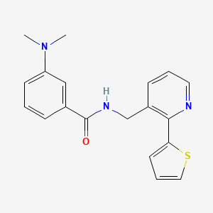 molecular formula C19H19N3OS B2442782 3-(二甲氨基)-N-((2-(噻吩-2-基)吡啶-3-基)甲基)苯甲酰胺 CAS No. 2034398-31-5