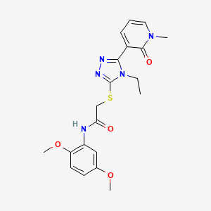 N-(2,5-dimethoxyphenyl)-2-((4-ethyl-5-(1-methyl-2-oxo-1,2-dihydropyridin-3-yl)-4H-1,2,4-triazol-3-yl)thio)acetamide