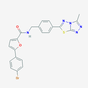 molecular formula C22H16BrN5O2S B244280 5-(4-bromophenyl)-N-[4-(3-methyl[1,2,4]triazolo[3,4-b][1,3,4]thiadiazol-6-yl)benzyl]-2-furamide 