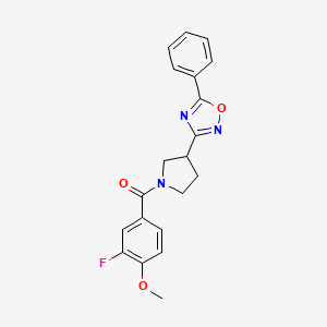 (3-Fluoro-4-methoxyphenyl)(3-(5-phenyl-1,2,4-oxadiazol-3-yl)pyrrolidin-1-yl)methanone