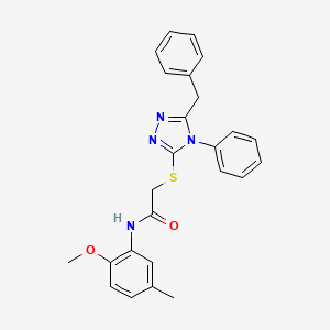 2-[(5-benzyl-4-phenyl-4H-1,2,4-triazol-3-yl)sulfanyl]-N-(2-methoxy-5-methylphenyl)acetamide