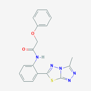 molecular formula C18H15N5O2S B244281 N-[2-(3-methyl[1,2,4]triazolo[3,4-b][1,3,4]thiadiazol-6-yl)phenyl]-2-phenoxyacetamide 