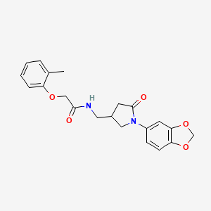 N-((1-(benzo[d][1,3]dioxol-5-yl)-5-oxopyrrolidin-3-yl)methyl)-2-(o-tolyloxy)acetamide