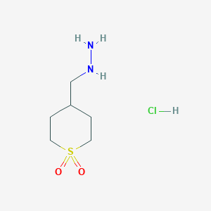 molecular formula C6H15ClN2O2S B2442818 (1,1-Dioxothian-4-yl)methylhydrazine;hydrochloride CAS No. 2470437-77-3
