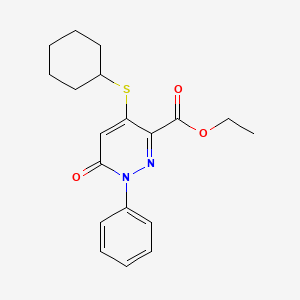Ethyl 4-(cyclohexylsulfanyl)-6-oxo-1-phenyl-1,6-dihydro-3-pyridazinecarboxylate