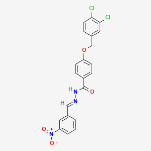 molecular formula C21H15Cl2N3O4 B2442824 4-[(3,4-二氯苄基)氧基]-N'-[(E)-(3-硝基苯基)亚甲基]苯甲酰肼 CAS No. 303987-29-3
