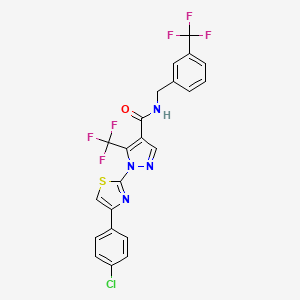 1-[4-(4-chlorophenyl)-1,3-thiazol-2-yl]-5-(trifluoromethyl)-N-[3-(trifluoromethyl)benzyl]-1H-pyrazole-4-carboxamide