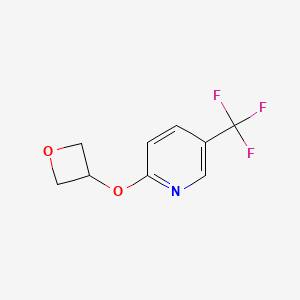 molecular formula C9H8F3NO2 B2442833 2-(氧杂环-3-氧基)-5-(三氟甲基)吡啶 CAS No. 2200687-87-0