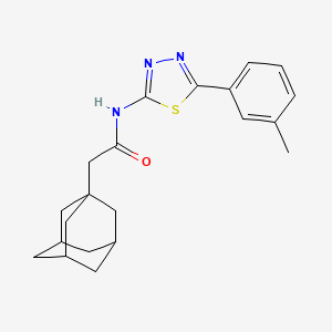 molecular formula C21H25N3OS B2442835 2-(1-adamantyl)-N-[5-(3-methylphenyl)-1,3,4-thiadiazol-2-yl]acetamide CAS No. 391863-26-6