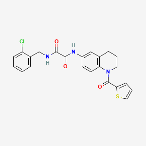 molecular formula C23H20ClN3O3S B2442837 N1-(2-chlorobenzyl)-N2-(1-(thiophene-2-carbonyl)-1,2,3,4-tetrahydroquinolin-6-yl)oxalamide CAS No. 899751-57-6
