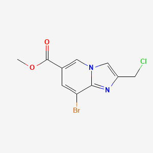 molecular formula C10H8BrClN2O2 B2442838 Methyl 8-bromo-2-(chloromethyl)imidazo[1,2-a]pyridine-6-carboxylate CAS No. 2580250-13-9