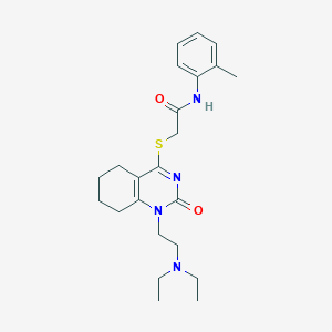 2-((1-(2-(diethylamino)ethyl)-2-oxo-1,2,5,6,7,8-hexahydroquinazolin-4-yl)thio)-N-(o-tolyl)acetamide