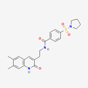 N-[2-(6,7-dimethyl-2-oxo-1H-quinolin-3-yl)ethyl]-4-pyrrolidin-1-ylsulfonylbenzamide
