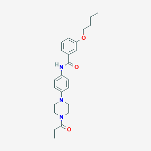 molecular formula C24H31N3O3 B244285 3-butoxy-N-[4-(4-propanoylpiperazin-1-yl)phenyl]benzamide 