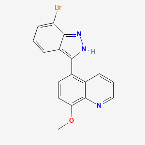 molecular formula C17H12BrN3O B2442851 5-(7-bromo-1H-indazol-3-yl)-8-methoxyquinoline CAS No. 1993173-56-0