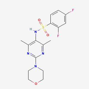 molecular formula C16H18F2N4O3S B2442855 N-(4,6-dimethyl-2-morpholinopyrimidin-5-yl)-2,4-difluorobenzenesulfonamide CAS No. 1448123-82-7