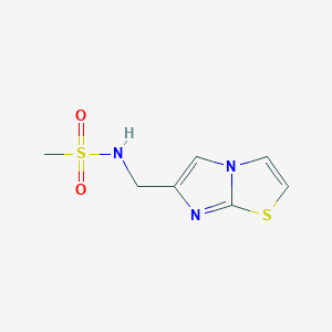 molecular formula C7H9N3O2S2 B2442859 N-(imidazo[2,1-b]thiazol-6-ylmethyl)methanesulfonamide CAS No. 852453-44-2