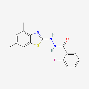 molecular formula C16H14FN3OS B2442862 N'-(4,6-dimethyl-1,3-benzothiazol-2-yl)-2-fluorobenzohydrazide CAS No. 851987-38-7