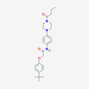 molecular formula C26H35N3O3 B244287 N-[4-(4-butanoylpiperazin-1-yl)phenyl]-2-(4-tert-butylphenoxy)acetamide 