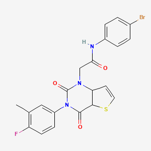 molecular formula C21H15BrFN3O3S B2442871 N-(4-bromophenyl)-2-[3-(4-fluoro-3-methylphenyl)-2,4-dioxo-1H,2H,3H,4H-thieno[3,2-d]pyrimidin-1-yl]acetamide CAS No. 1261008-13-2
