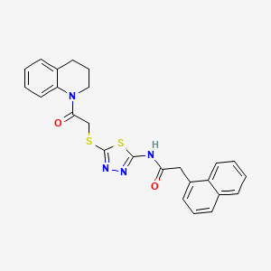 molecular formula C25H22N4O2S2 B2442873 N-(5-((2-(3,4-dihydroquinolin-1(2H)-yl)-2-oxoethyl)thio)-1,3,4-thiadiazol-2-yl)-2-(naphthalen-1-yl)acetamide CAS No. 361166-14-5