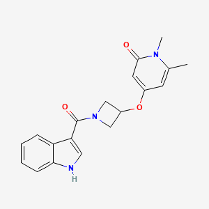 molecular formula C19H19N3O3 B2442875 4-((1-(1H-indole-3-carbonyl)azetidin-3-yl)oxy)-1,6-dimethylpyridin-2(1H)-one CAS No. 2034289-51-3