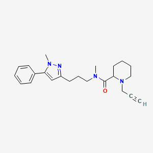 N-methyl-N-[3-(1-methyl-5-phenyl-1H-pyrazol-3-yl)propyl]-1-(prop-2-yn-1-yl)piperidine-2-carboxamide