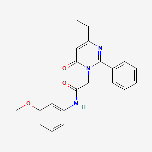 molecular formula C21H21N3O3 B2442882 2-(4-ethyl-6-oxo-2-phenylpyrimidin-1(6H)-yl)-N-(3-methoxyphenyl)acetamide CAS No. 1260998-07-9