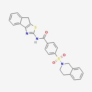 4-((3,4-dihydroisoquinolin-2(1H)-yl)sulfonyl)-N-(8H-indeno[1,2-d]thiazol-2-yl)benzamide