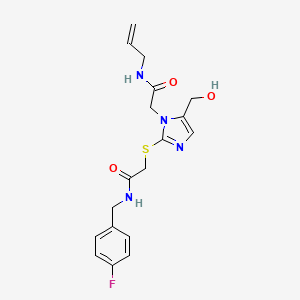molecular formula C18H21FN4O3S B2442897 N-allyl-2-(2-((2-((4-fluorobenzyl)amino)-2-oxoethyl)thio)-5-(hydroxymethyl)-1H-imidazol-1-yl)acetamide CAS No. 921796-14-7