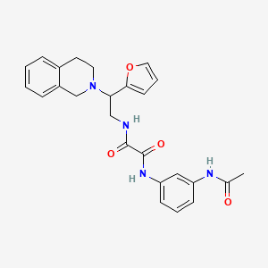 molecular formula C25H26N4O4 B2442904 N1-(3-acetamidophenyl)-N2-(2-(3,4-dihydroisoquinolin-2(1H)-yl)-2-(furan-2-yl)ethyl)oxalamide CAS No. 898458-95-2