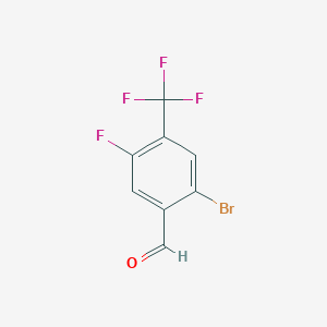 molecular formula C8H3BrF4O B2442905 2-溴-5-氟-4-(三氟甲基)苯甲醛 CAS No. 2091605-30-8