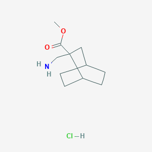 molecular formula C11H20ClNO2 B2442908 Methyl 2-(aminomethyl)bicyclo[2.2.2]octane-2-carboxylate;hydrochloride CAS No. 2248319-36-8