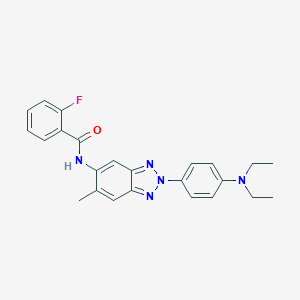 molecular formula C24H24FN5O B244291 N-{2-[4-(diethylamino)phenyl]-6-methyl-2H-1,2,3-benzotriazol-5-yl}-2-fluorobenzamide 