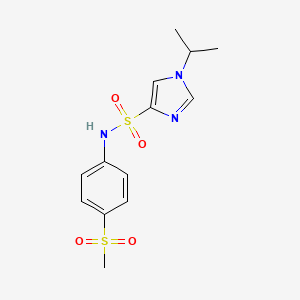 molecular formula C13H17N3O4S2 B2442917 N-(4-Methylsulfonylphenyl)-1-propan-2-ylimidazole-4-sulfonamide CAS No. 2325165-66-8