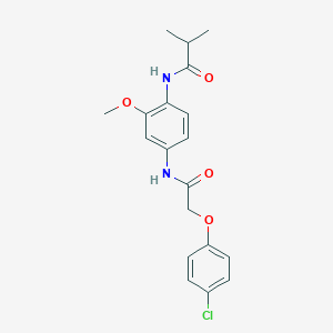 molecular formula C19H21ClN2O4 B244292 N-(4-{[(4-chlorophenoxy)acetyl]amino}-2-methoxyphenyl)-2-methylpropanamide 