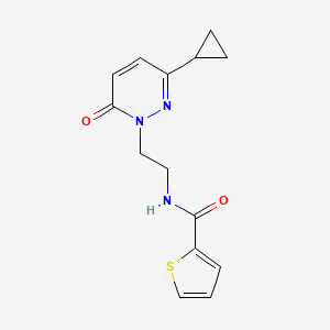molecular formula C14H15N3O2S B2442923 N-(2-(3-cyclopropyl-6-oxopyridazin-1(6H)-yl)ethyl)thiophene-2-carboxamide CAS No. 2034430-36-7
