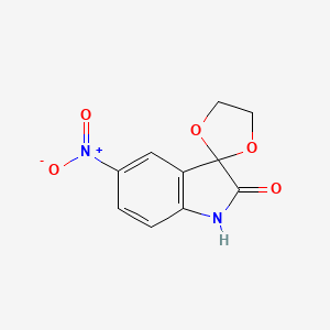 molecular formula C10H8N2O5 B2442932 5'-nitrospiro[1,3-dioxolane-2,3'-indol]-2'(1'H)-one CAS No. 75822-55-8