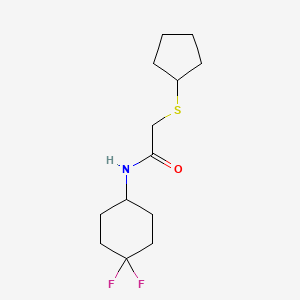 molecular formula C13H21F2NOS B2442936 2-(cyclopentylthio)-N-(4,4-difluorocyclohexyl)acetamide CAS No. 2320818-78-6