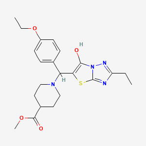 Methyl 1-((4-ethoxyphenyl)(2-ethyl-6-hydroxythiazolo[3,2-b][1,2,4]triazol-5-yl)methyl)piperidine-4-carboxylate