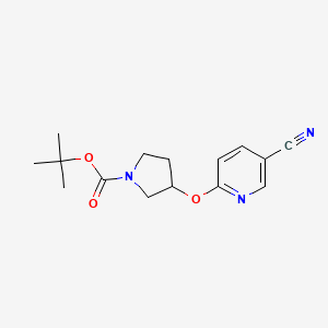 molecular formula C15H19N3O3 B2442941 tert-Butyl 3-[(5-cyanopyridin-2-yl)oxy]pyrrolidine-1-carboxylate CAS No. 1803609-49-5